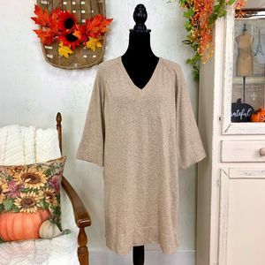 Anthropologie Sita Murt Silk Wool Blend V-Neck Pullover Knit Tunic Sweater